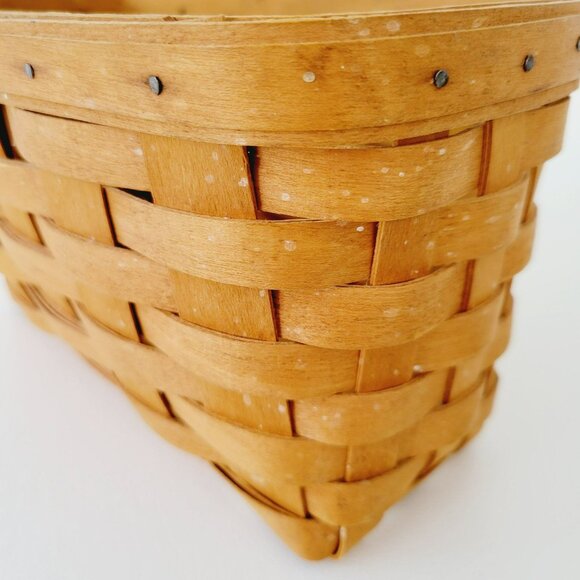 Vintage Longaberger Handled Small Basket c.2000 USA Made, Farmhouse Decor - Picture 5 of 10